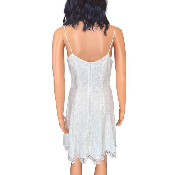 Vintage 90s Joni Blair Lace Dress Set 10 White Bridal Mini Coquette Clueless - Picture 5 of 6